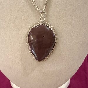 Elegant Brown Pendant Necklace and Ring